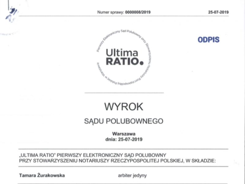Ultima Ratio wydał pierwszy, historyczny wyrok! Sprawa trwała tylko 8 dni. To możliwe? Zobacz case study